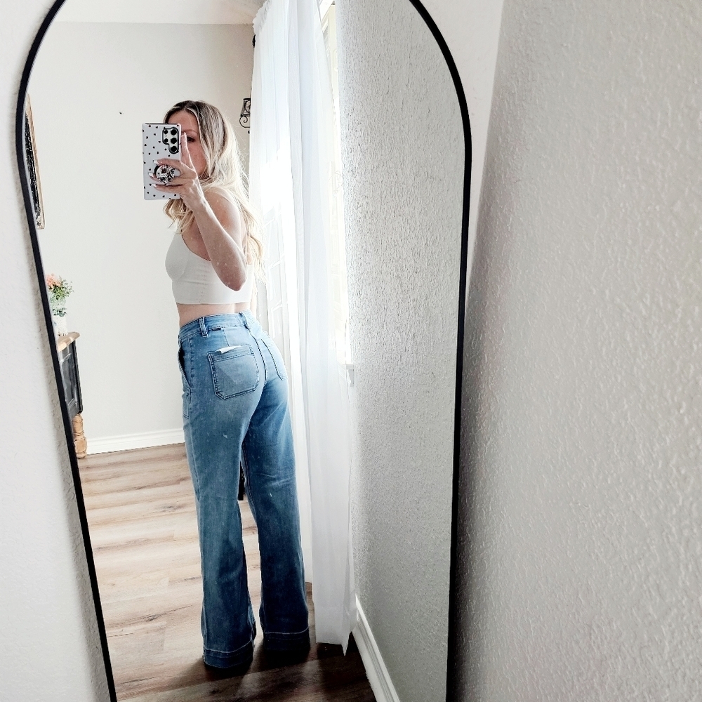 RISEN Women's Straight Leg Utility Jeans Patch Pocket Cargo Gorpcore Various NEW - Picture 9 of 12